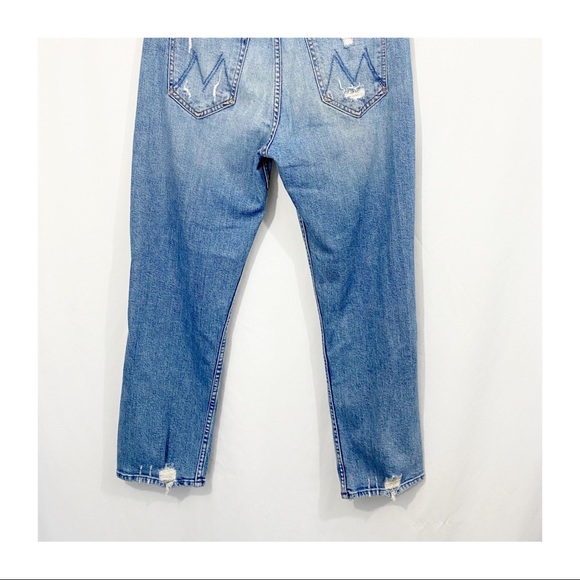 MOTHER Superior The Tomcat Distressed Straight High Rise Denim Jeans Confession - Picture 8 of 14